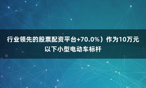 行业领先的股票配资平台+70.0%）作为10万元以下小型电动车标杆
